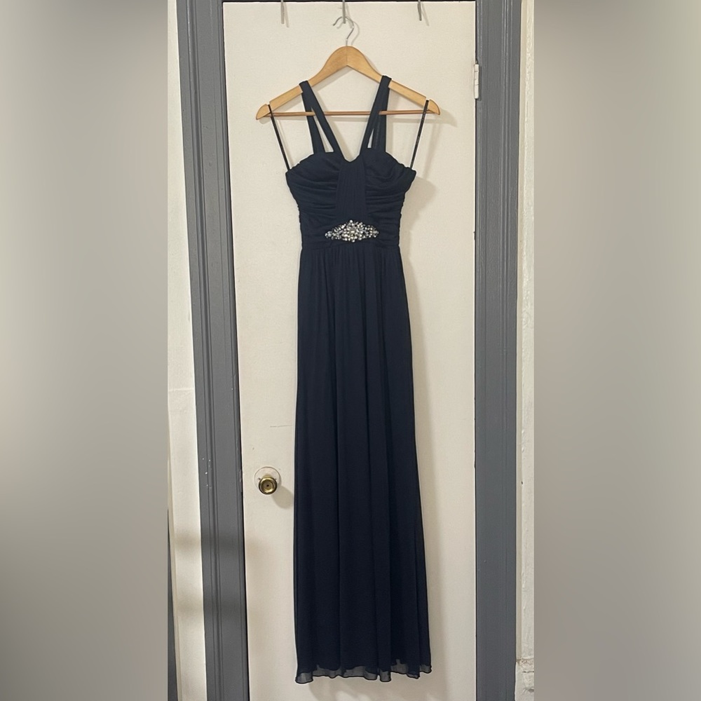 Navy Blue Halter Dress